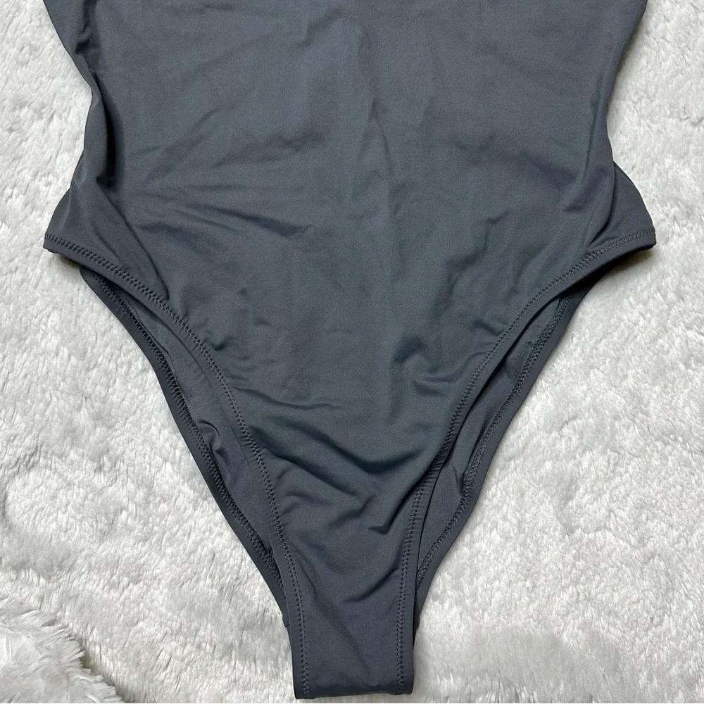 NWT Skims Signature Swim Scoop Neck One-Piece Swimsuit in Gunmetal Women’s L, 3X